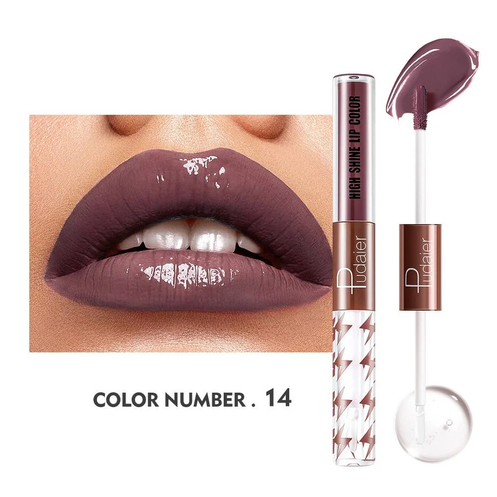 16 Colors Double Ended Highlighting Lip Gloss - High-shine Long-lasting - Image 13
