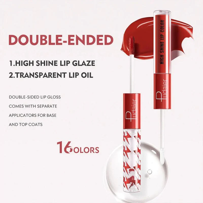 16 Colors Double Ended Highlighting Lip Gloss - High-shine Long-lasting - Image 5