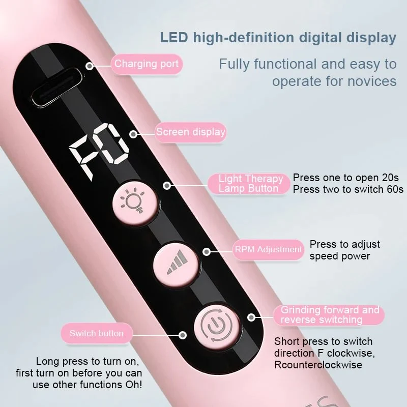 2 IN 1 GRINDING AND MANICURE TOOL WITH LED LIGHT - Image 3