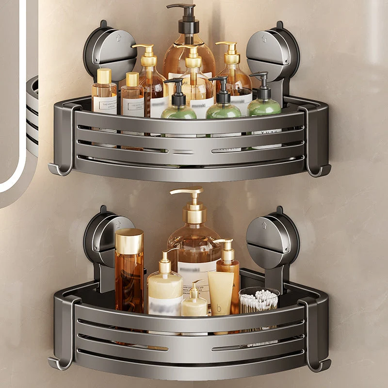 2PCS Wall Mounted Bathroom Organizer with Suction Cup - Image 2