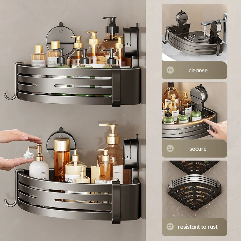 2PCS Wall Mounted Bathroom Organizer with Suction Cup - Image 5