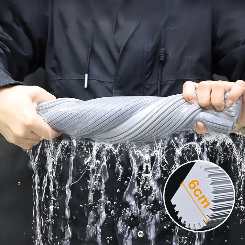 Absorbent Folding Squeeze Sponge Mop with Brush - Image 2