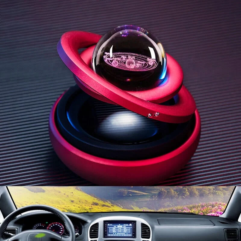 Solar Rotating Double Ring Suspension Car Aromatherapy Ornament - Image 11