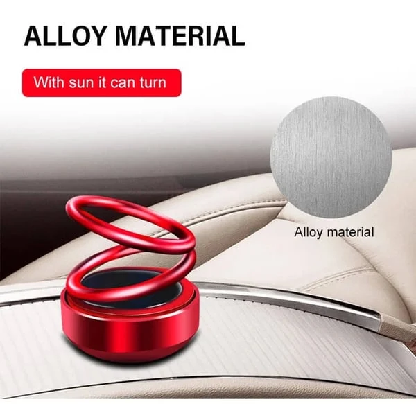 Solar Rotating Double Ring Suspension Car Aromatherapy Ornament - Image 6