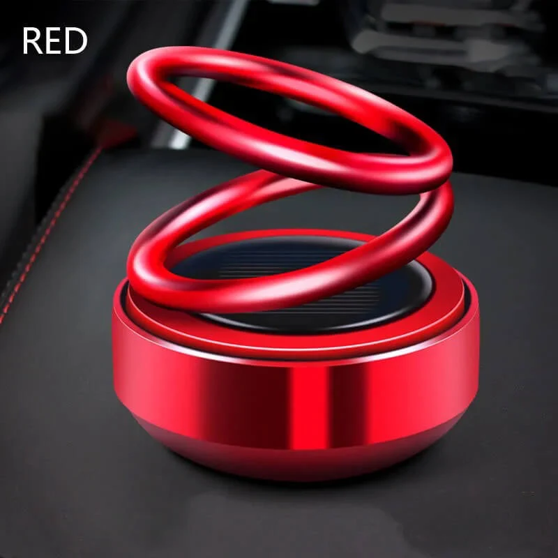 Solar Rotating Double Ring Suspension Car Aromatherapy Ornament - Image 8