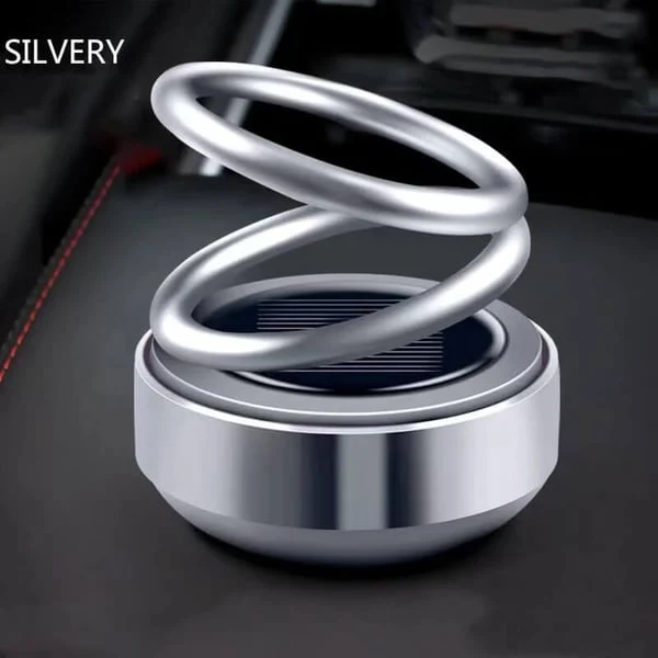 Solar Rotating Double Ring Suspension Car Aromatherapy Ornament - Image 9