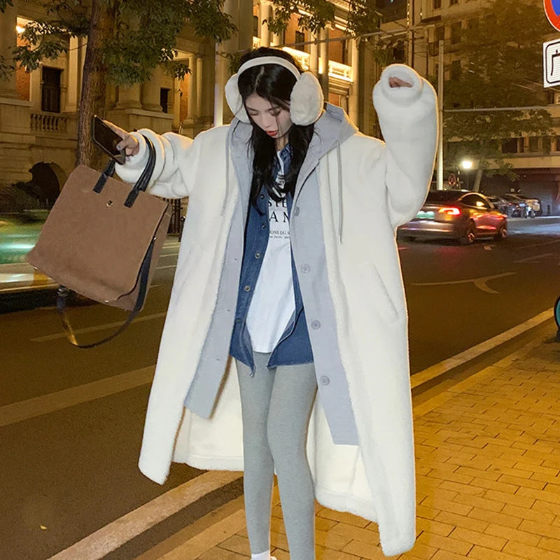 🎅🎄Christmas Sale🥳 2-Layered Faux Lambswool Hooded Coat Jacket(Great Sale⛄BUY 2 Get 5% OFF) - Image 10
