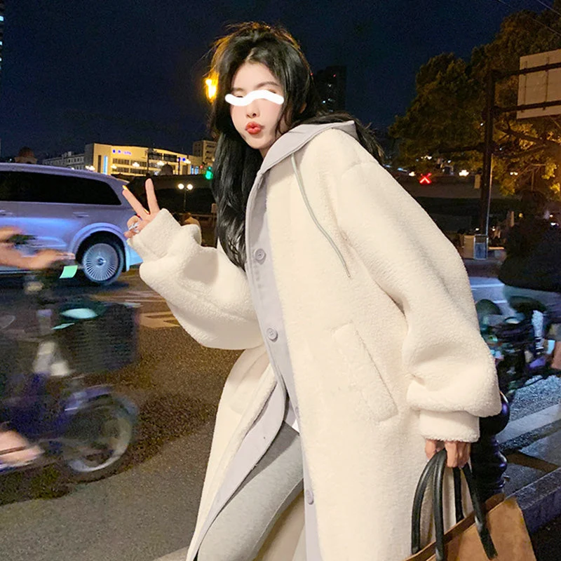 🎅🎄Christmas Sale🥳 2-Layered Faux Lambswool Hooded Coat Jacket(Great Sale⛄BUY 2 Get 5% OFF) - Image 8