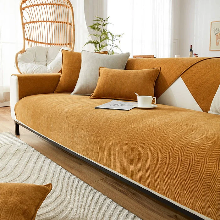 🔥Herringbone Chenille Fabric Furniture Protector Sofa Cover - Image 21
