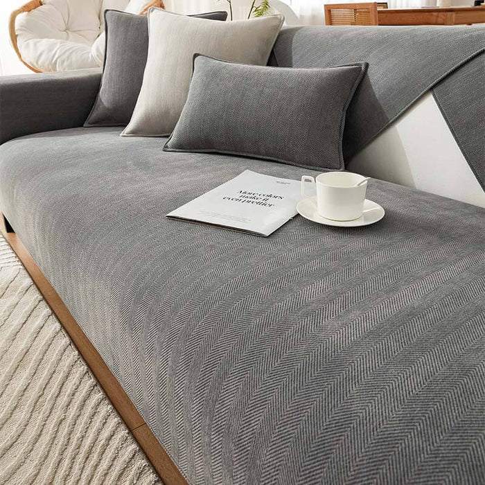 🔥Herringbone Chenille Fabric Furniture Protector Sofa Cover - Image 25
