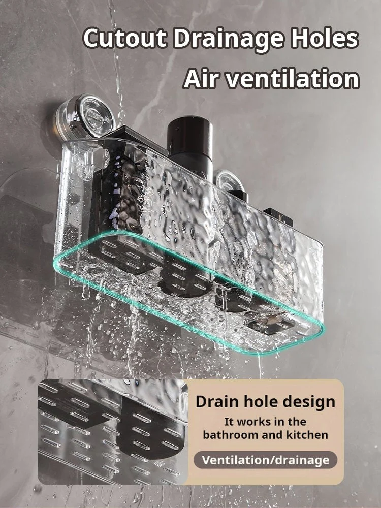 Light Luxury Style Glacier Pattern Suction Cup Shelf - Image 4