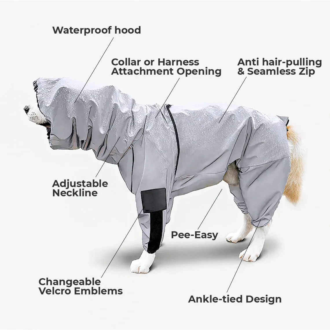 Reflective All-weather Waterproof Dog Rain Coat - Image 2