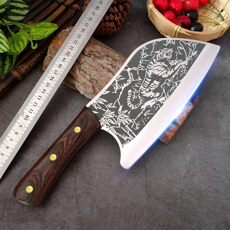 Durable Sharp Tiger Pattern Stainless Steel Knife - Image 4