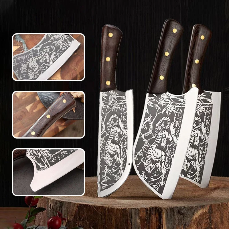 Durable Sharp Tiger Pattern Stainless Steel Knife - Image 6