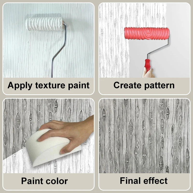 🔥2024 New Design🔥Embossing Texture Patterned Paint Roller for Wall Decoration - Image 8