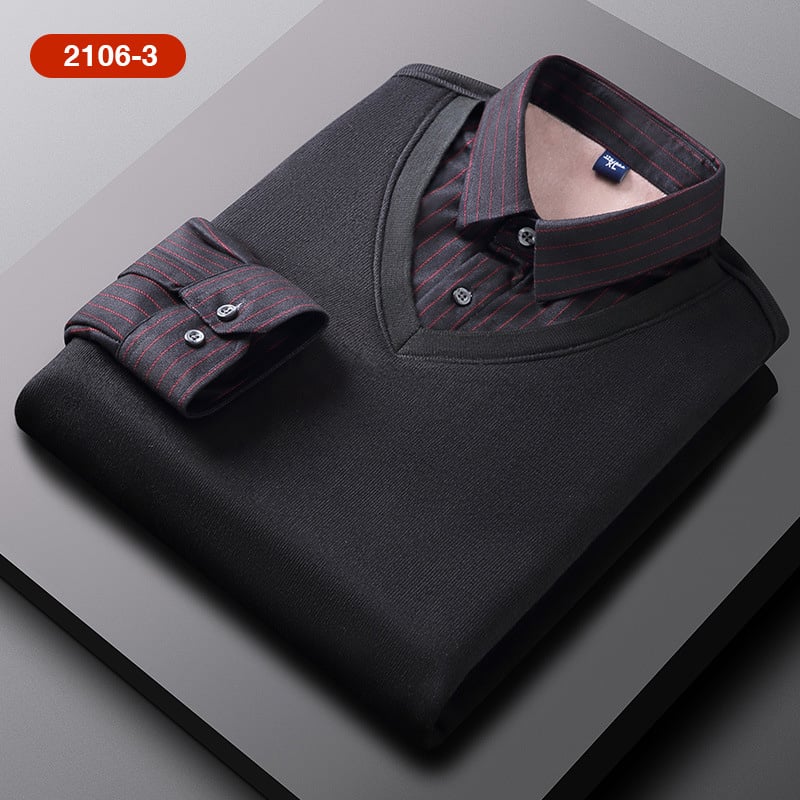🎄Christmas Sale 49% Off️👕Fake Two Pieces Knitted Pullover🔥 - Image 2