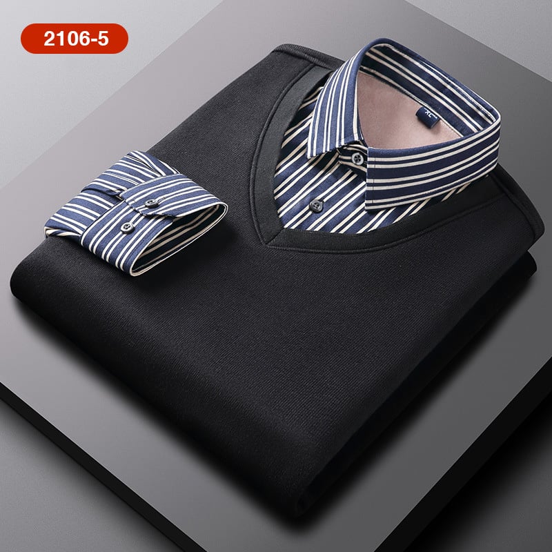 🎄Christmas Sale 49% Off️👕Fake Two Pieces Knitted Pullover🔥 - Image 3