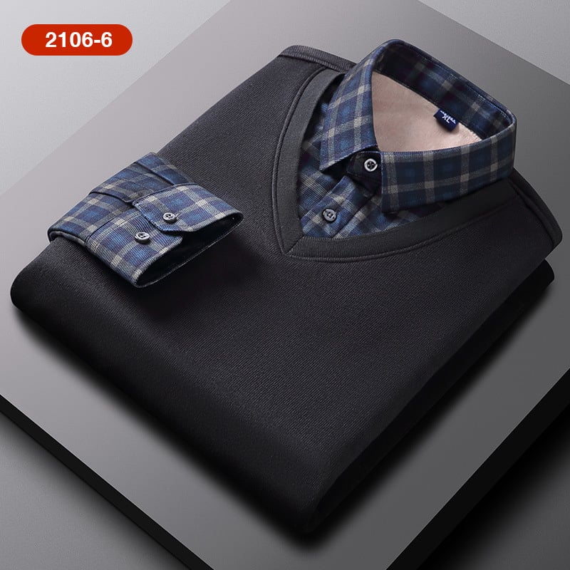 🎄Christmas Sale 49% Off️👕Fake Two Pieces Knitted Pullover🔥 - Image 4