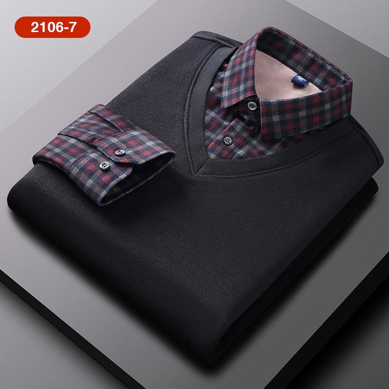 🎄Christmas Sale 49% Off️👕Fake Two Pieces Knitted Pullover🔥 - Image 5