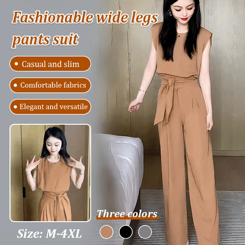 Fashion Sleeveless Wide-Legged Pants Set(Great Sale⛄BUY 2 Get 10% OFF + FREE SHIPPING) - Image 2