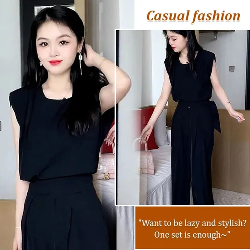Fashion Sleeveless Wide-Legged Pants Set(Great Sale⛄BUY 2 Get 10% OFF + FREE SHIPPING) - Image 4