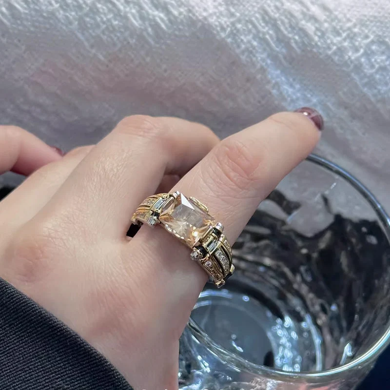 🎁Hot Sale🔥Heavy Duty Vintage Zirconia Wide Band Ring - Image 7
