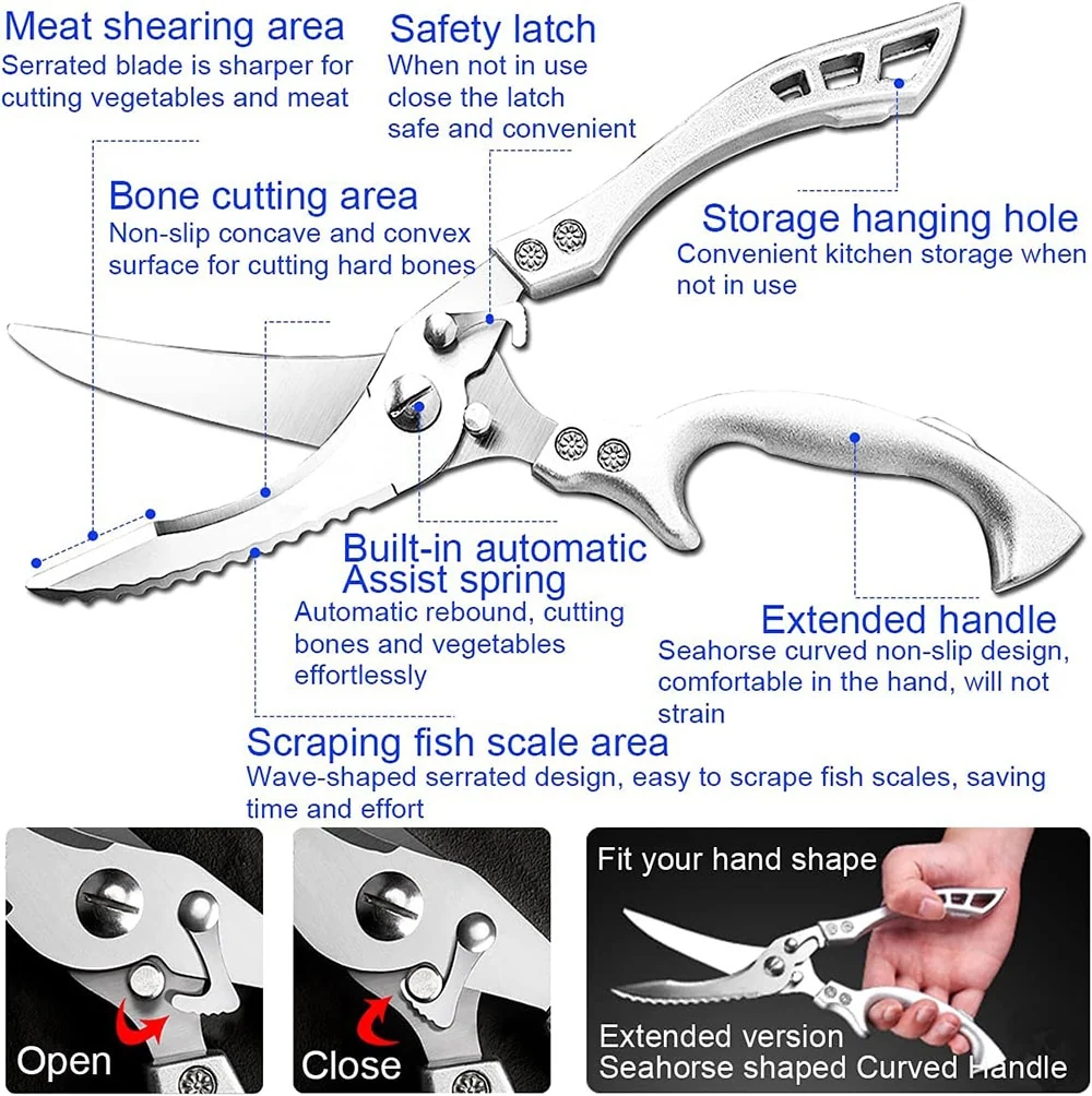 Heavy Duty Stainless Steel Bone-Cut Scissors - Image 5