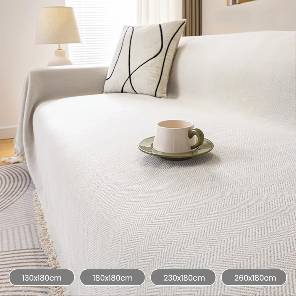 Herringbone Chenille Sofa Cover - Image 11