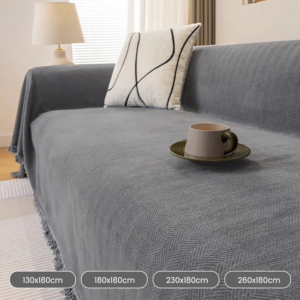 Herringbone Chenille Sofa Cover - Image 13