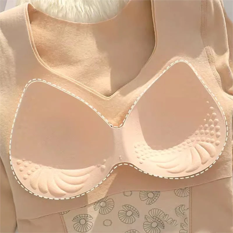 🥳2023 Brand New Fabric Women's Built-in Bra Thermal Underwear - Image 5
