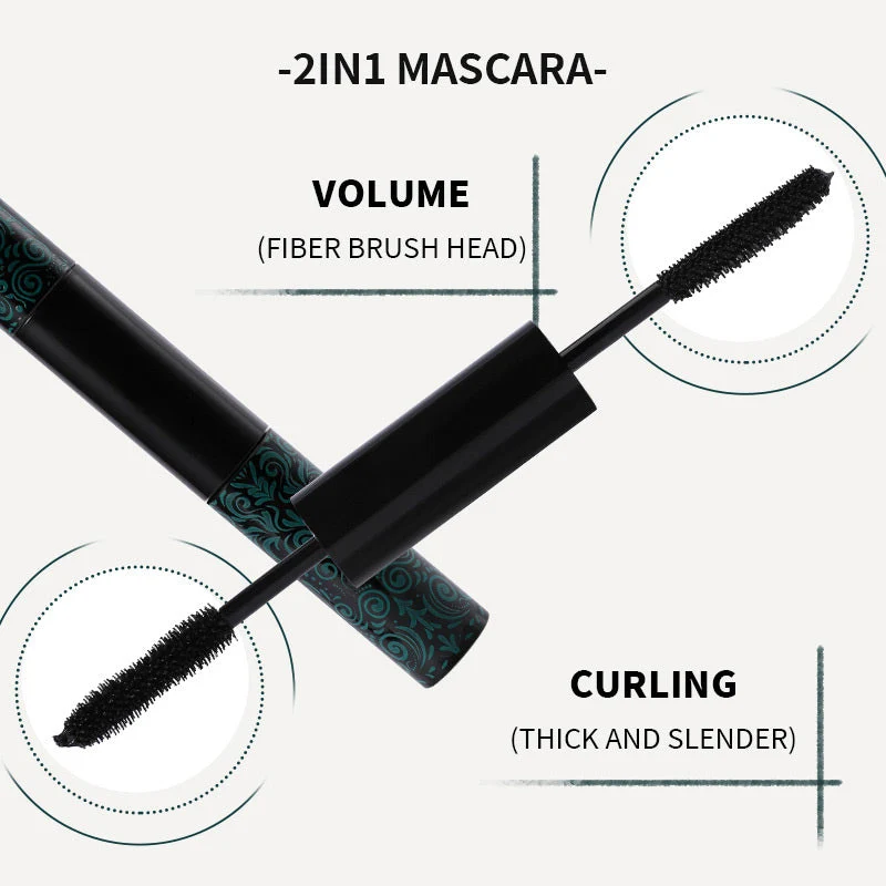 2-In-1 Waterproof Long Lasting Black Mascara - Image 2