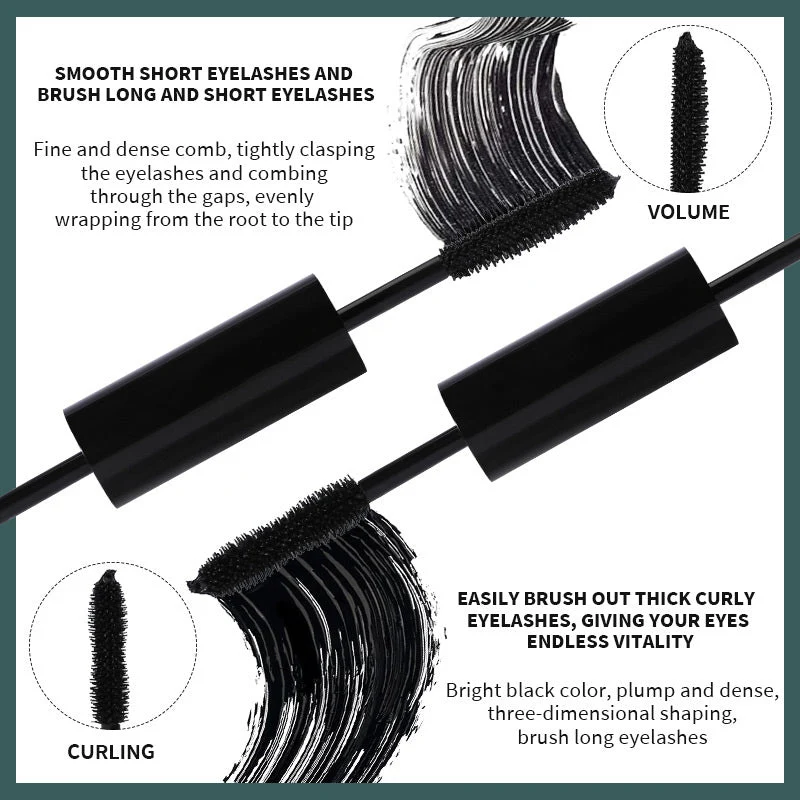 2-In-1 Waterproof Long Lasting Black Mascara - Image 3