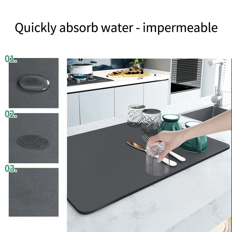 Kitchen Super Absorbent Draining Mat - Image 7