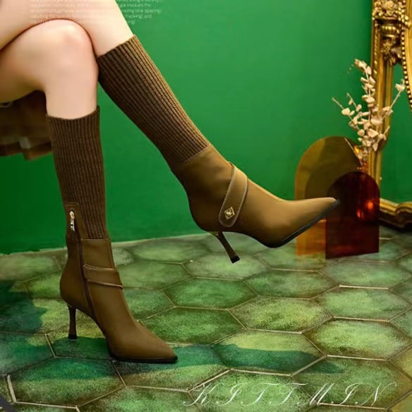 2023 winter new Korean temperament fine heel pointed female boots high-heeled fashion boots - Image 2