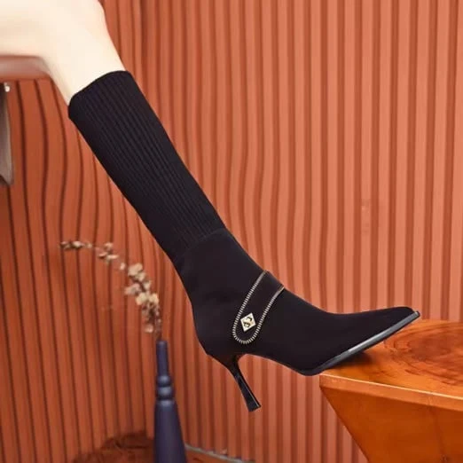2023 winter new Korean temperament fine heel pointed female boots high-heeled fashion boots - Image 3