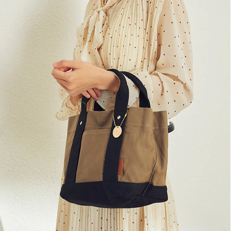 Large Capacity Multi-compartment Tote Canvas Bag - Image 4