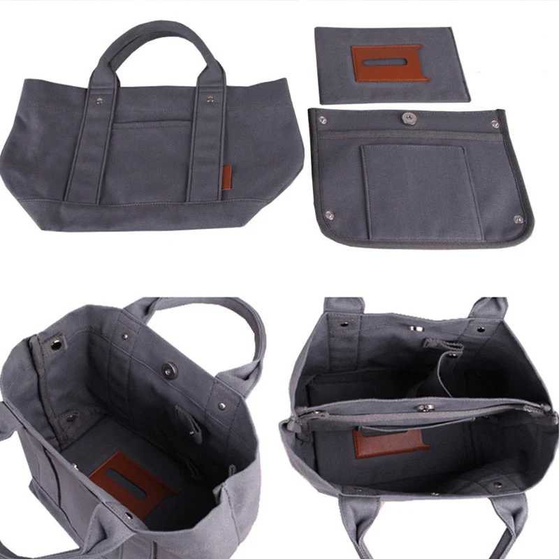 Large Capacity Multi-compartment Tote Canvas Bag - Image 5
