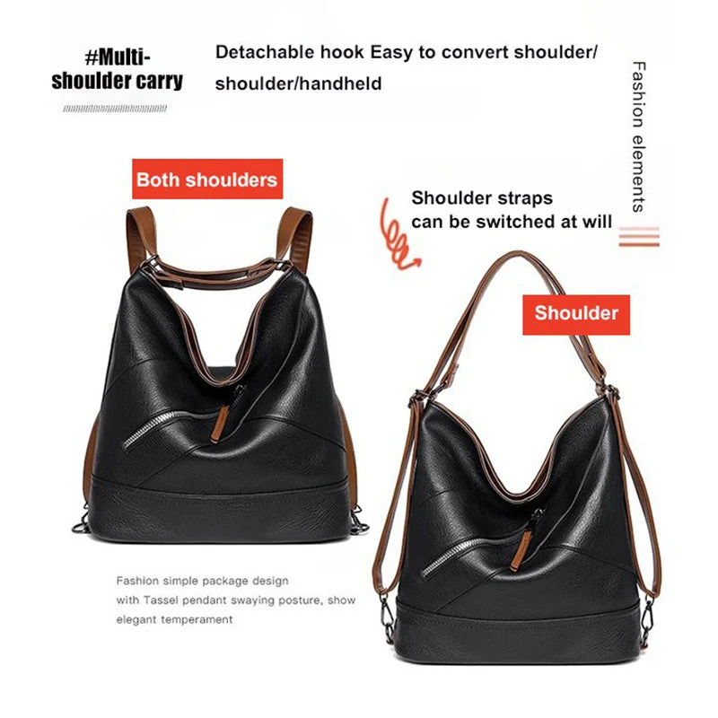 Large Capacity PU Leather Bucket Bag - Image 3