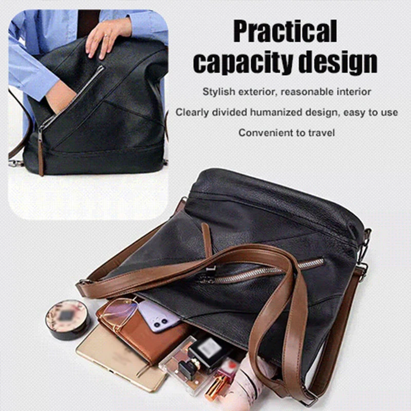 Large Capacity PU Leather Bucket Bag - Image 4