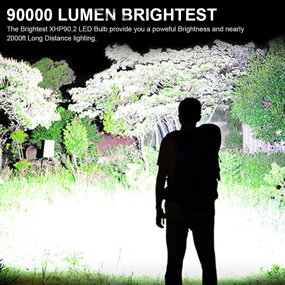 💥Limited Time Offer💥 LED Rechargeable Tactical Laser Flashlight 90000 High Lumens0