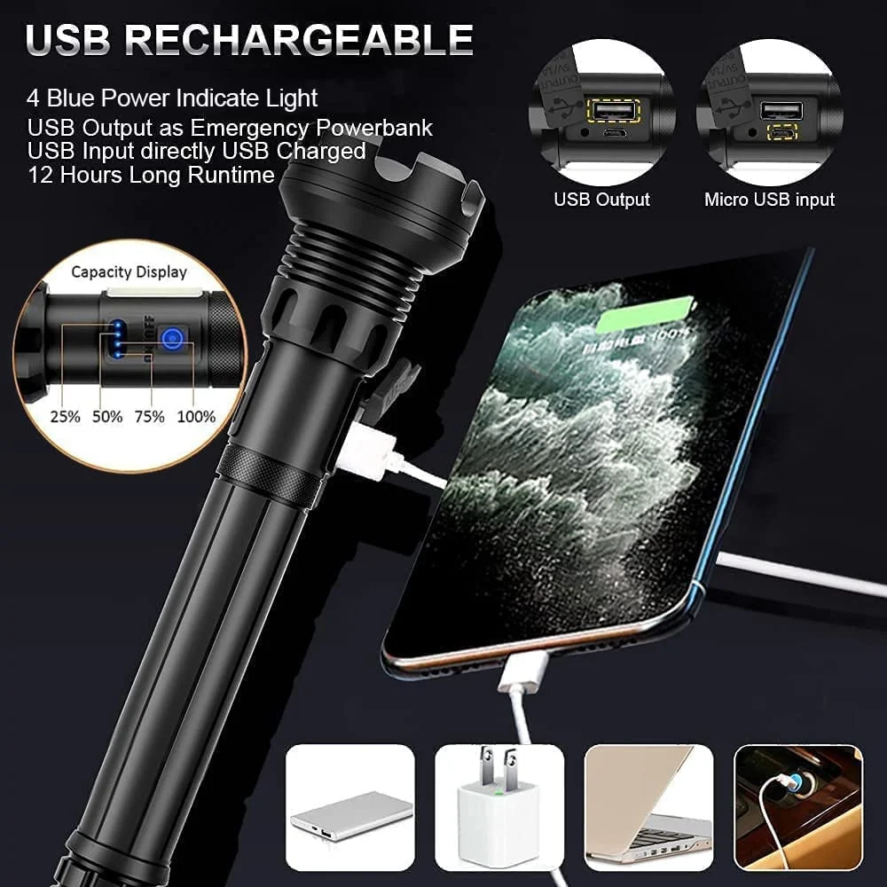 💥Limited Time Offer💥 LED Rechargeable Tactical Laser Flashlight 90000 High Lumens0 - Image 5