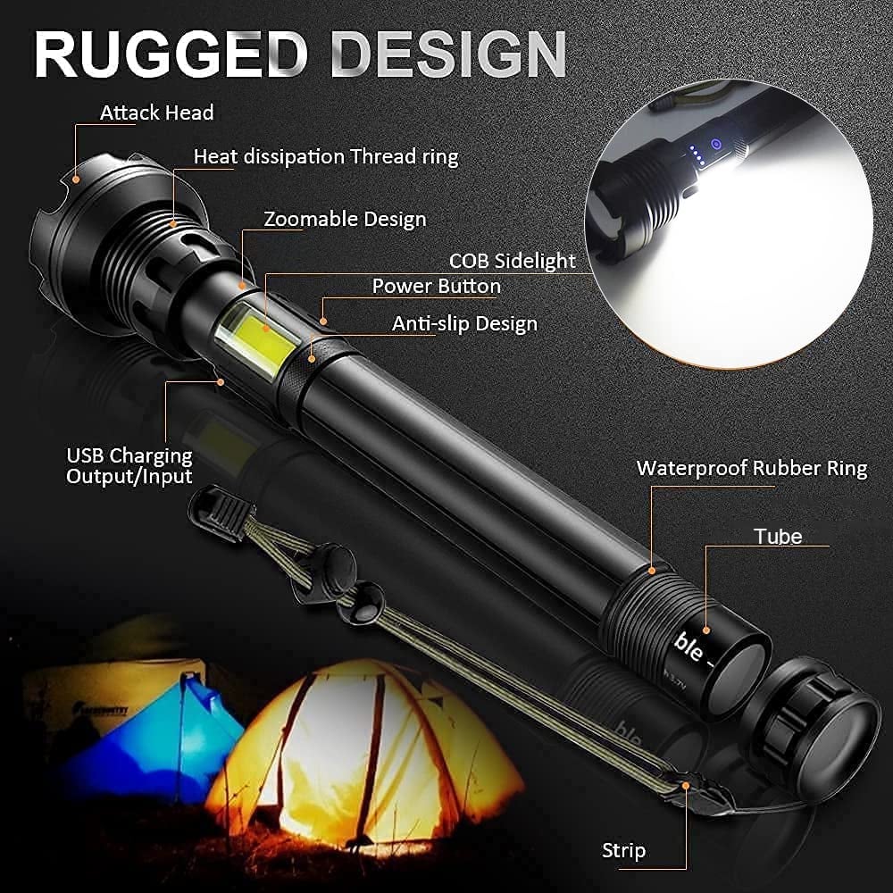 💥Limited Time Offer💥 LED Rechargeable Tactical Laser Flashlight 90000 High Lumens0 - Image 8