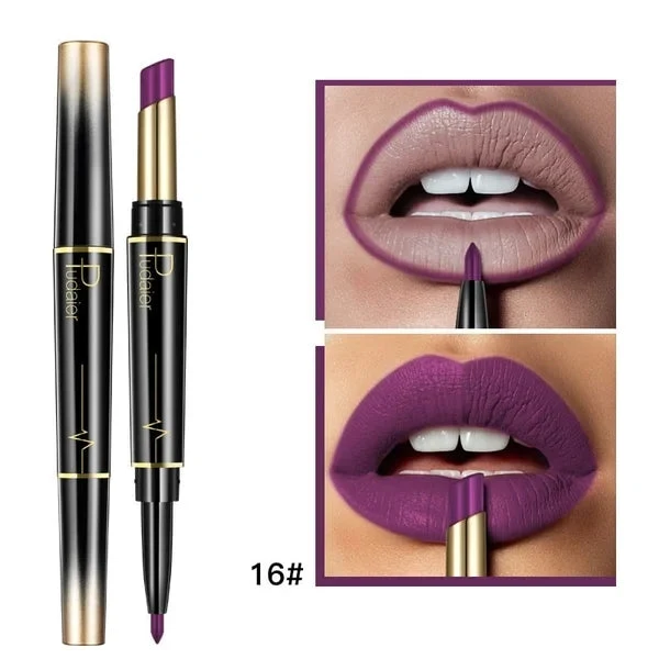 16 Color Long Lasting Lipstick Lipstick + Lip Liner Combo - Image 18