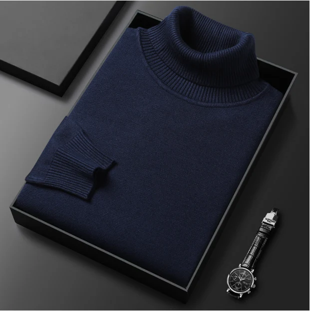 Men's Solid Color Premium Cashmere Sweater - Image 3