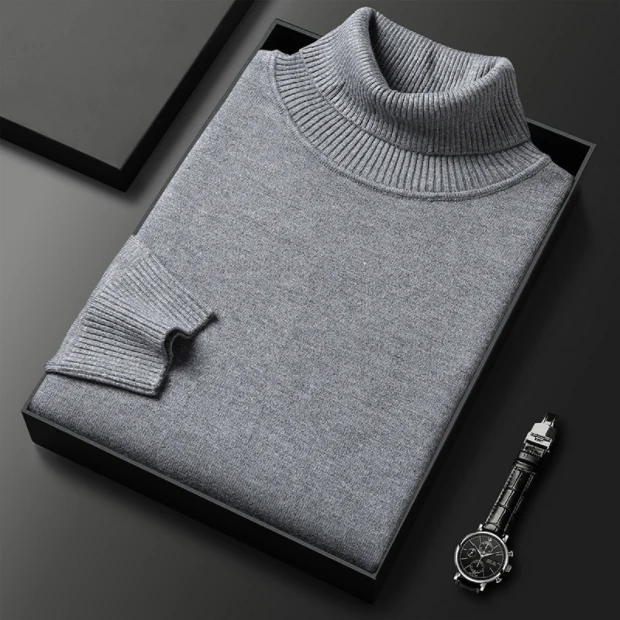 Men's Solid Color Premium Cashmere Sweater - Image 4