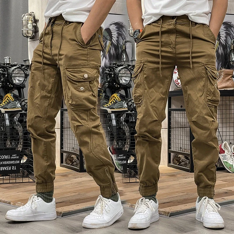 Men's Multi-Pockets Drawstring Elastic Waist Cargo Pants - Image 2