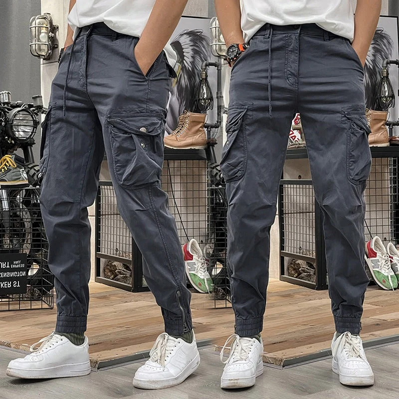 Men's Multi-Pockets Drawstring Elastic Waist Cargo Pants - Image 6