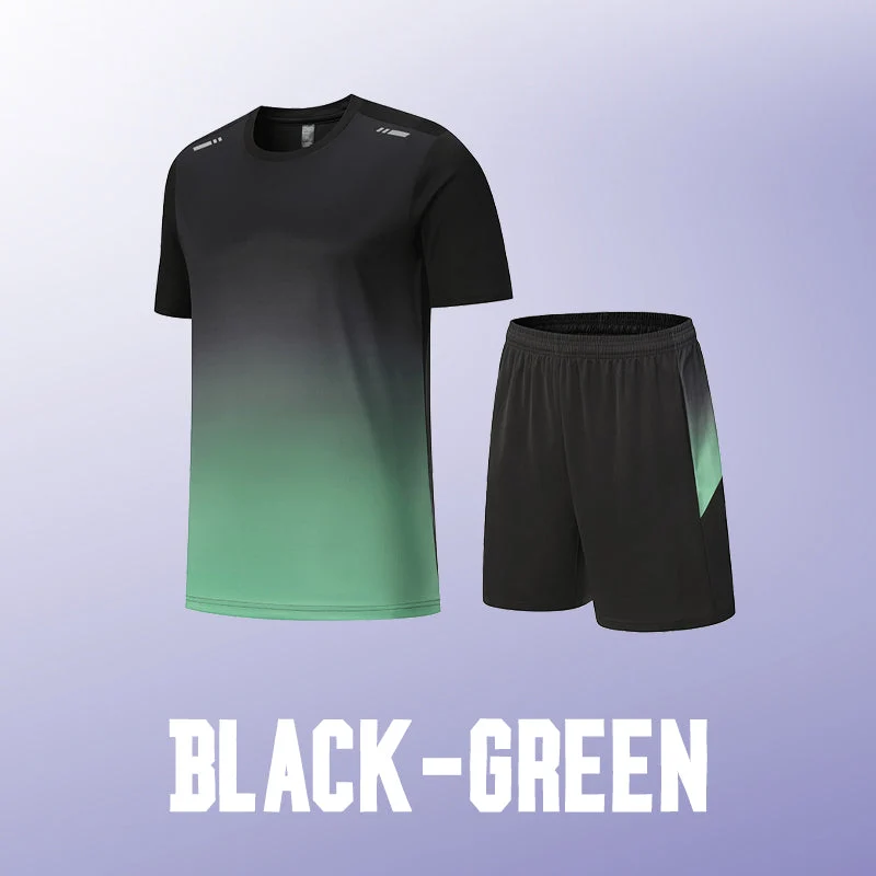Men’s Loose-Fit Quick-Drying Athletic T-Shirt & Shorts Tracksuit - Image 12