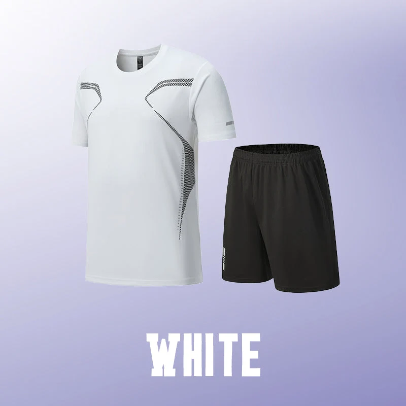 Men’s Loose-Fit Quick-Drying Athletic T-Shirt & Shorts Tracksuit - Image 13
