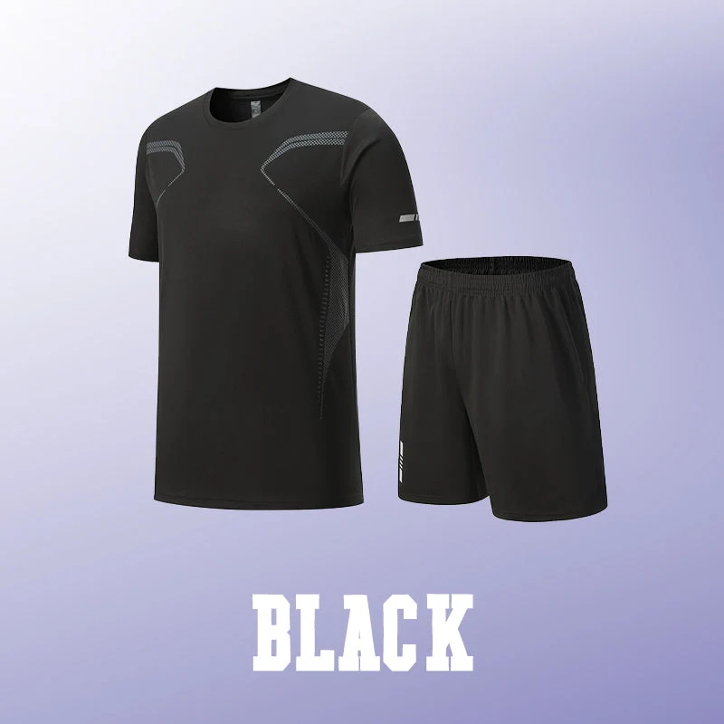 Men’s Loose-Fit Quick-Drying Athletic T-Shirt & Shorts Tracksuit - Image 14